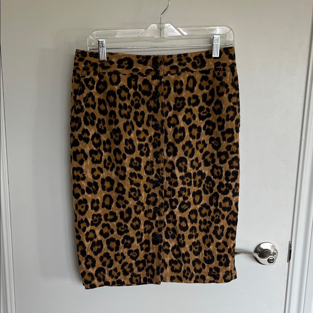 Ralph Lauren Brown Leopard Pencil Skirt